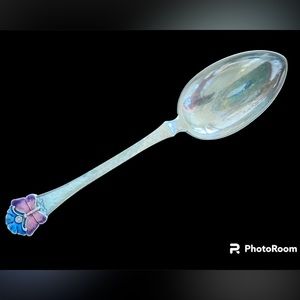 Christian F. Heise butterfly (Sommerfugl) Danish silver/ enamel serving spoon